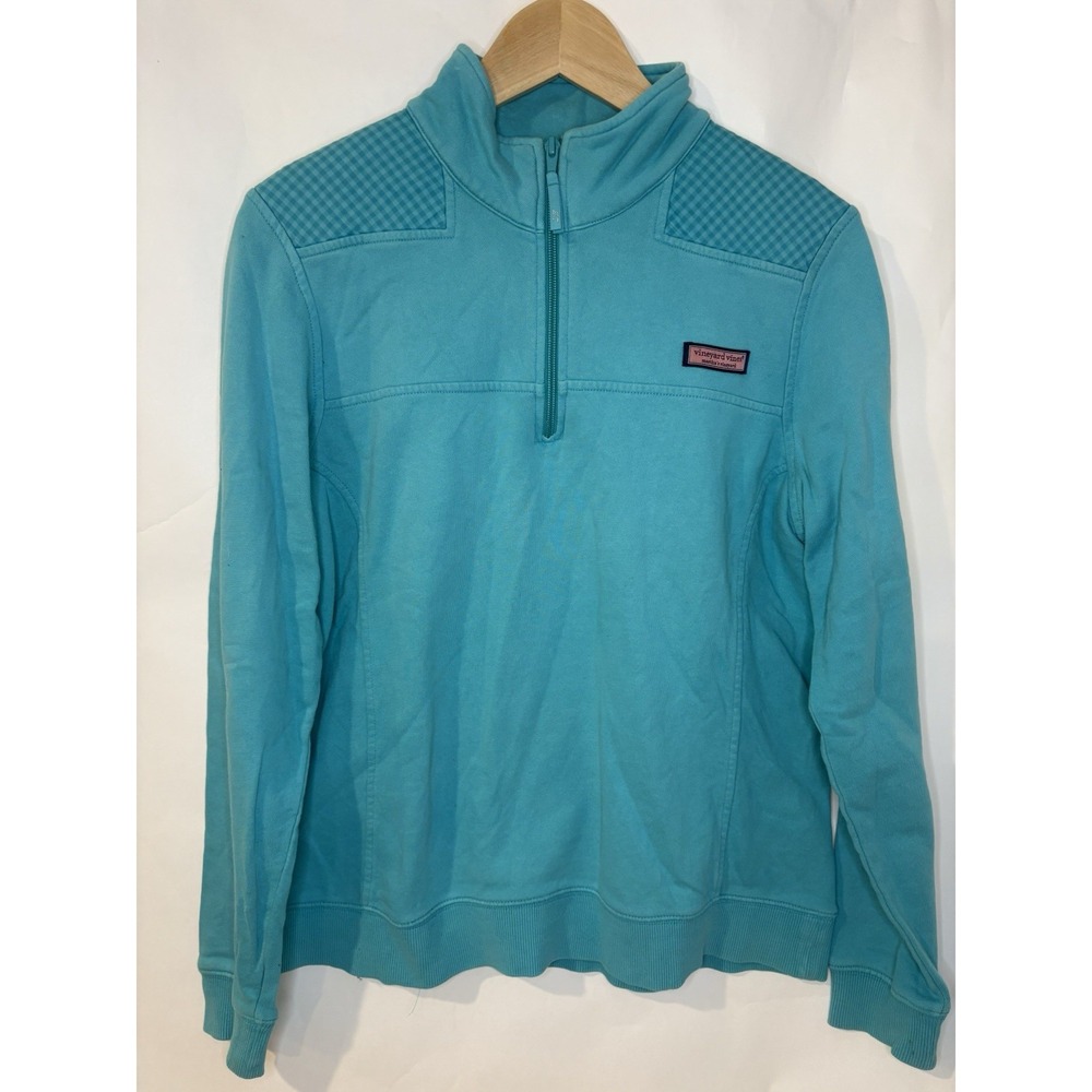 Vineyard Vines 1/4 Zip Pullover Sweatshirt Womens Size Medium Blue Sweater EUC